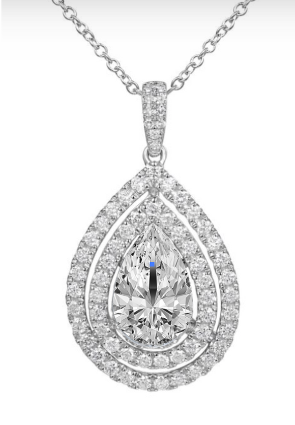 Moissanite diamond necklace -   قلادة الماس الموزنايت