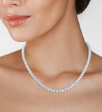 Moissanite Diamond Tennis Necklace | 0.5 carat |  قلادة الماس الموزنايت تنس | نص قيراط لكل الماسة
