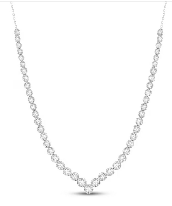 Moissanite Diamond Tennis Necklace | مُتدرج في المقاس لحب الألماس |  قلادة الماس الموزنايت تنس