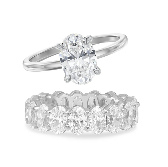 8.9 carat | Oval Moissanite Diamond Ring - خاتم الماس موزنايت - قطعتين