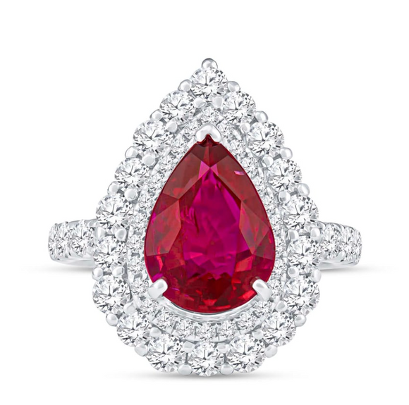 Ruby and moissanite Diamond - ياقوت أحمر و الماس موزنايت