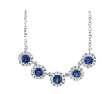 sapphire and  moissanite Diamond Necklace  -   عقد -  ياقوت أزرق و الماس موزنايت