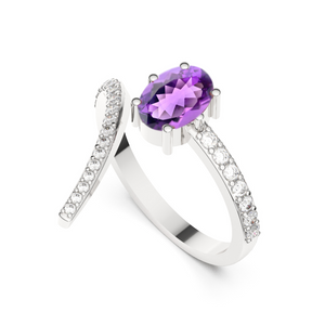 Amethyst Ring-خاتم الامثيست والتوباز النقي