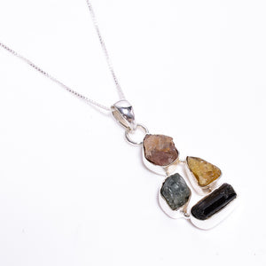 Tourmaline Beads- قلادة خليط من احجار التورمالين