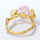 Rose Quartz Ring- خاتم حجر الروز كوراتز