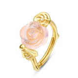 Rose Quartz Ring- خاتم حجر الروز كوراتز