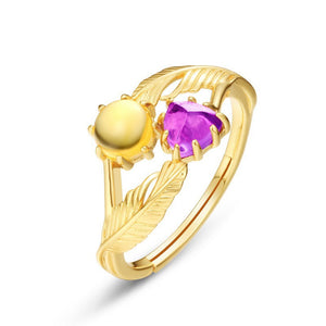 Citrine and Amethyst Ring - خاتم حجر السترين والأمثيست