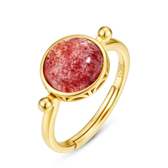 Strawberry Quartz Ring - خاتم الكوارتز  الوردي