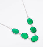 Green Onyx Gemstone Necklace- قلادة حجر الأونكس الأخضر