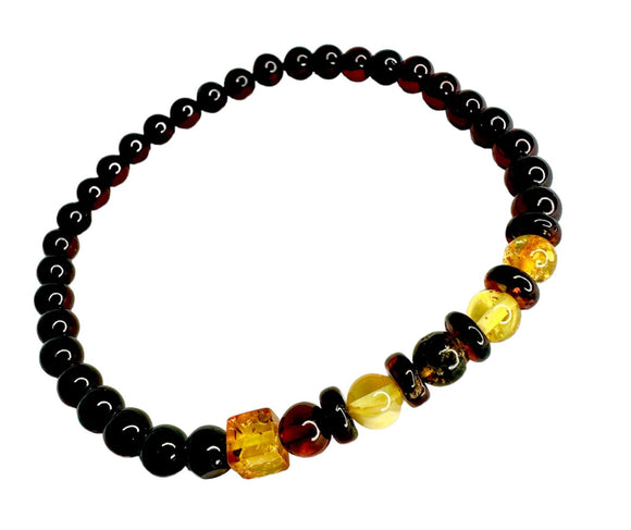 Dark Brown Amber Bracelet- اسوارة العنبر البني