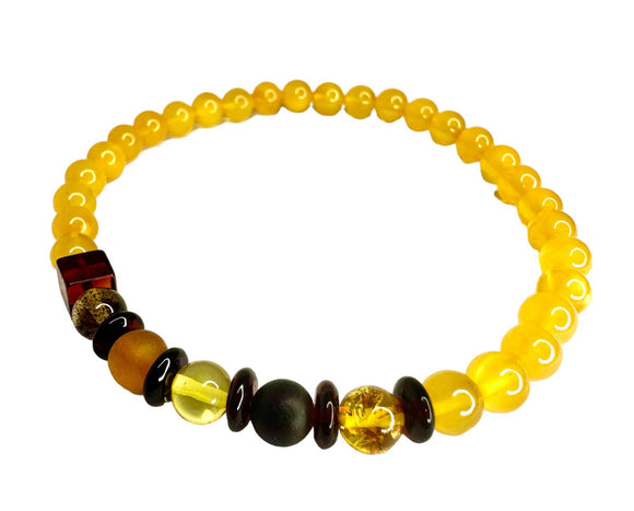 Yellow Amber Bracelet- اسوارة العنبر الاصفر