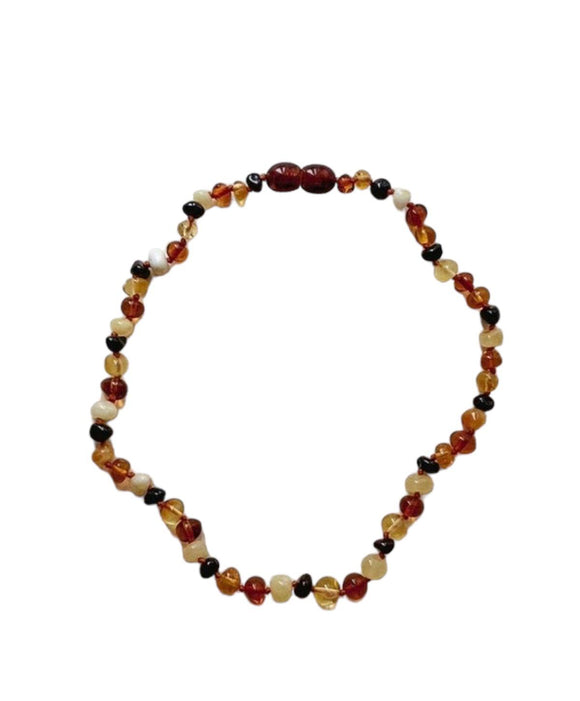Baby semi faceted multicolor necklaces -قلادة العنبر للأطفال