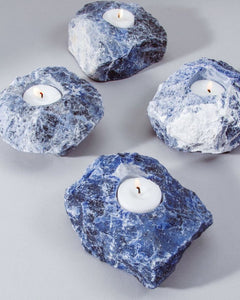 candle holder sodalite - شمعة حجر السودلايت