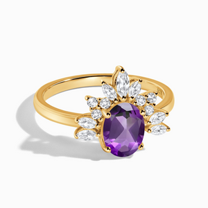 Amethyst & White Topaz Ring  -حجر الأمثيست - خاتم التخلص من التوتر والقلق