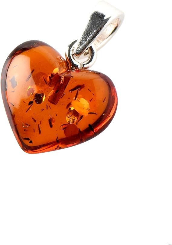 Heart Amber Necklace- قلادة العنبر على شكل قلب