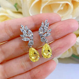 Citrine & White Topaz Earring -  حلق السترين والتوباز الابيض