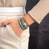 TURQUOISE WRAP BRACELET  - اسوارة حجر التركواز | صفاء، ابتكار، تقبل، احتضان