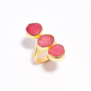 Ruby Raw Gemstone Ring - خاتم حجر الروبي