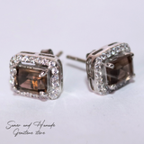 Smoky Topaz  earrings  - حلق سموكي توباز