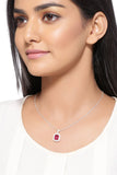 Garnet Necklace  and American Diamond - قلادة الجارنيت 925