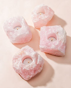 شمعة الروز كوارتز - rose quartz stone candle