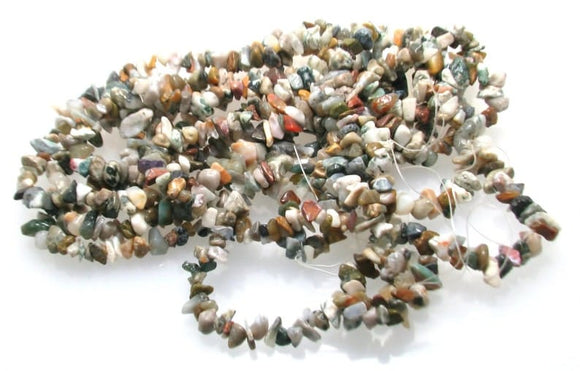 Ocean Jasper Chips Beads - قلادة حجر الاوشن جاسبر