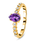 Amethyst & White Topaz Ring - خاتم الامثيست والتوباز الابيض