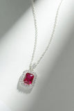 Garnet Necklace  and American Diamond - قلادة الجارنيت 925