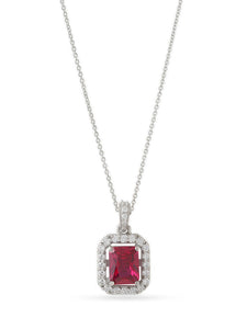 Garnet Necklace  and American Diamond - قلادة الجارنيت 925