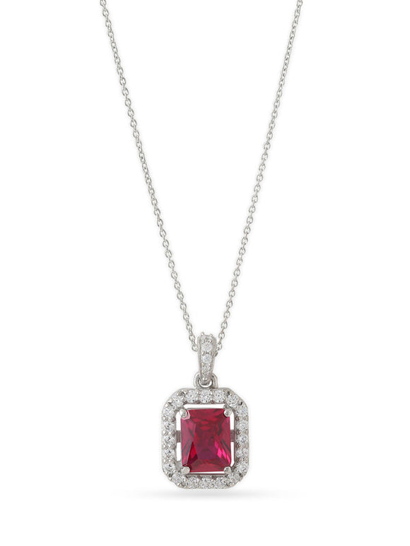 Garnet Necklace  and American Diamond - قلادة الجارنيت 925