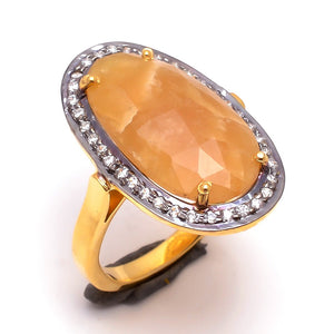 Yellow Sapphire Gemstone  - خاتم حجر الزفير الاصفر  - الياقوت الأصفر