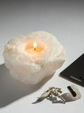 شمعة حجر الكوارتز - quartz stone candle