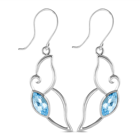 Blue Topaz Earring -حلق توباز أزرق