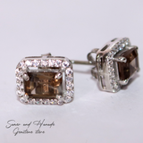 Smoky Topaz  earrings  - حلق سموكي توباز