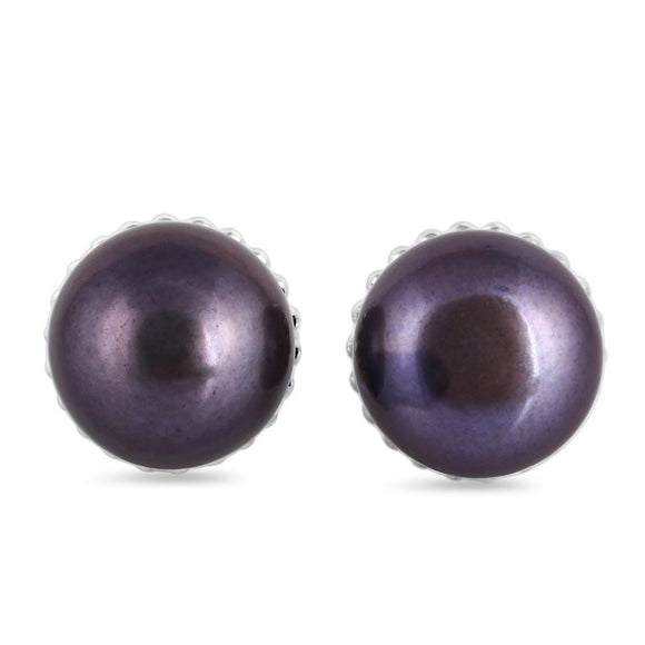 Copper Pearl Stud Earring -حلق لؤلؤ نحاسي
