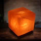 Rough  Salt Lamp Cube | مكعب اضاءة ملح هالهميالايا