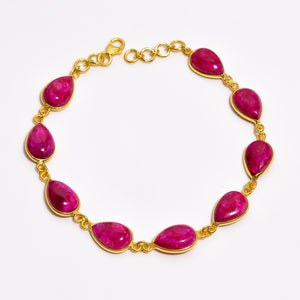 Ruby Gemstone  Bracelet - اسوارة الياقوت الاحمر