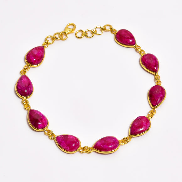 Ruby Gemstone  Bracelet - اسوارة الياقوت الاحمر