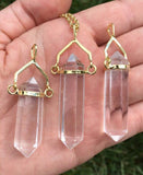 Clear Quartz   double Pendant - تعليقة قطب حجر الكلير كوارتز