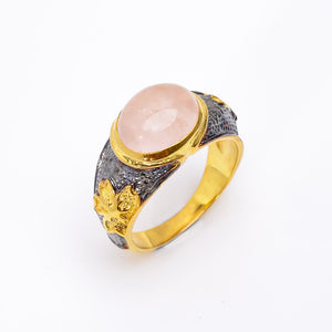 Rose Quartz  Ring-خاتم روز كوارتز